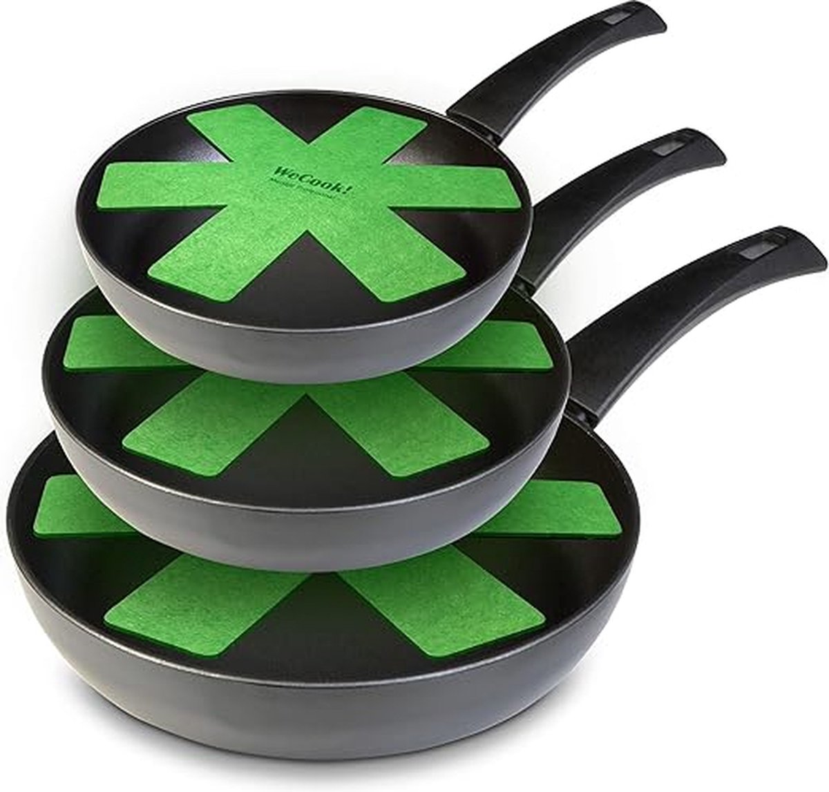 Ecogreen Pannenset, 3 stuks, 18-20-24 cm, aluminium, inductie, anti-aanbaklaag, vaatwasmachinebestendig, geschikt voor alle warmtebronnen, keramische kookplaten