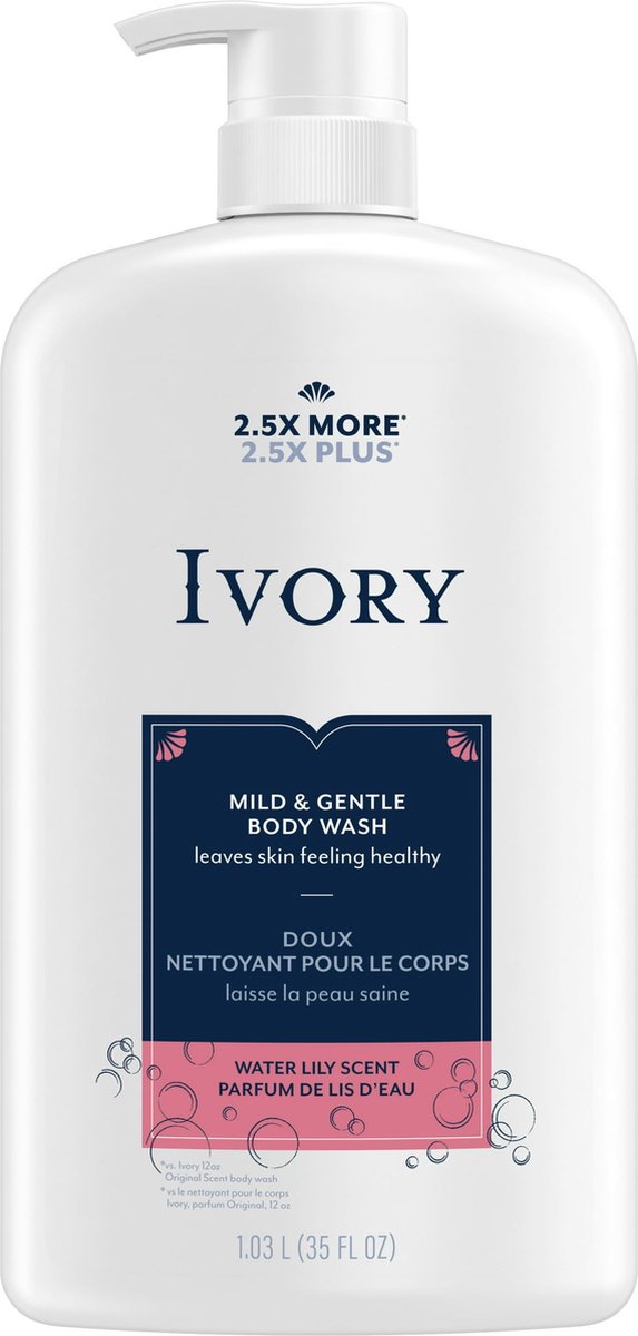 Ivory - Mild & Gentle Body Wash - Water Lily Scent - 1.03 L