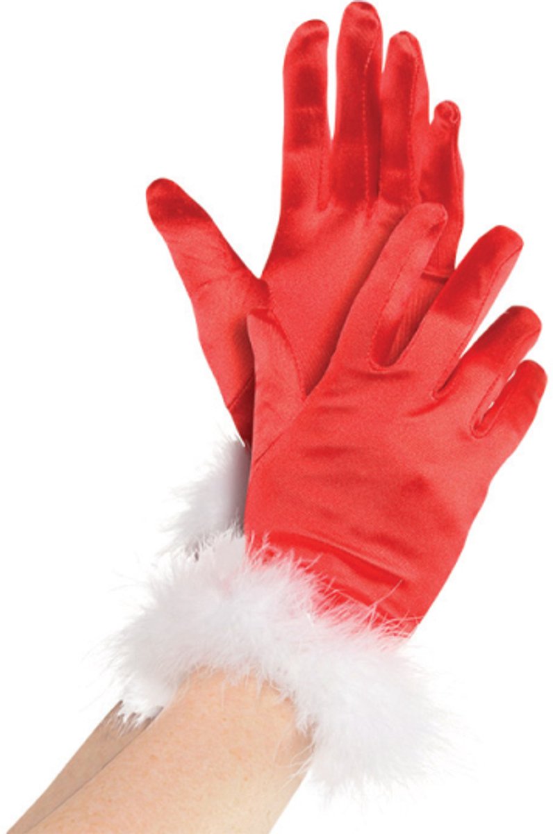 Rode handschoenen mrs Clause - one size