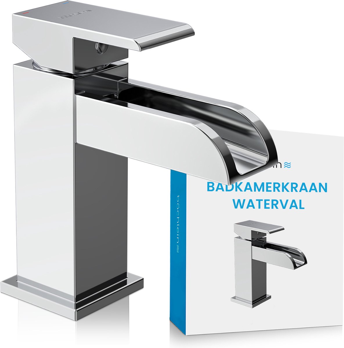 Bachloop Badkamerkraan in Bachloop-ontwerp, Eengreepsmengkraan met duurzame keramische cartridge en montageset, Badkraan Chroom