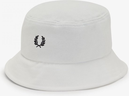 Fred Perry Pique bucket hat - snow white black