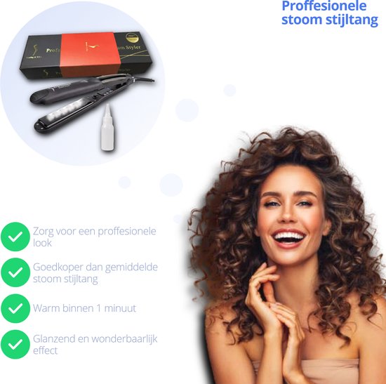 Foto: Steamflow pro styler stoomstijltang professionele stoomstijlstang stijltang krultang voor alle haar types