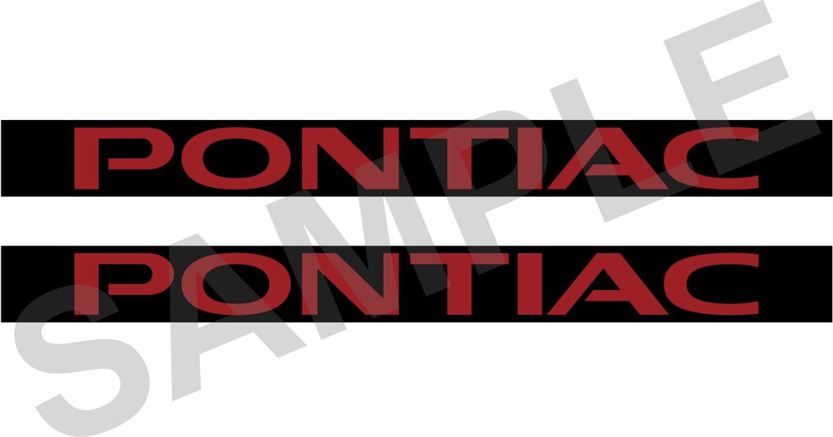 1970-1993 Pontiac Firebird doorhandle sticker roodk - opdruk: PONTIAC