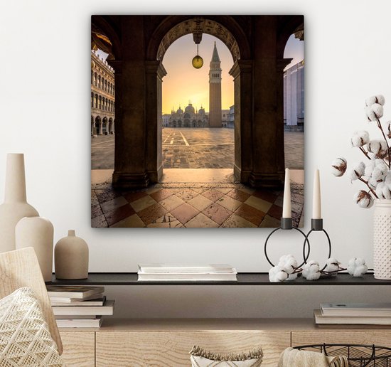 Tableau sur toile Italie - Place - Saint Marc - 50x50 cm - Décoration murale
