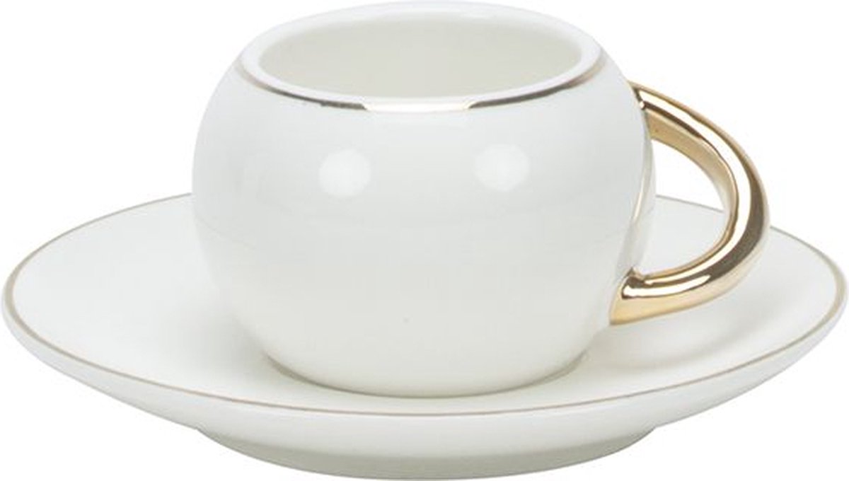 BRICARD ESPRESSO SET 2860 12/S-1 | WIT - GOUD 12-DELIG