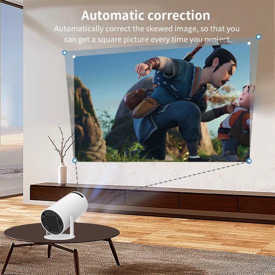 LedSfeer® Draagbare verstelbare mini Projector - Beamer met WiFi - Bluetooth met afstandsbediening - 180° Graden - LedSfeer™