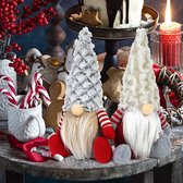 2 stuks kerst kabouter pluche pop, schattige handgemaakte kerst zittend kerstman dwergpoppen gonk dwerg elf beeldjes voor kerst open haarden kantoor kerstfeest decor (25cm x 16cm)