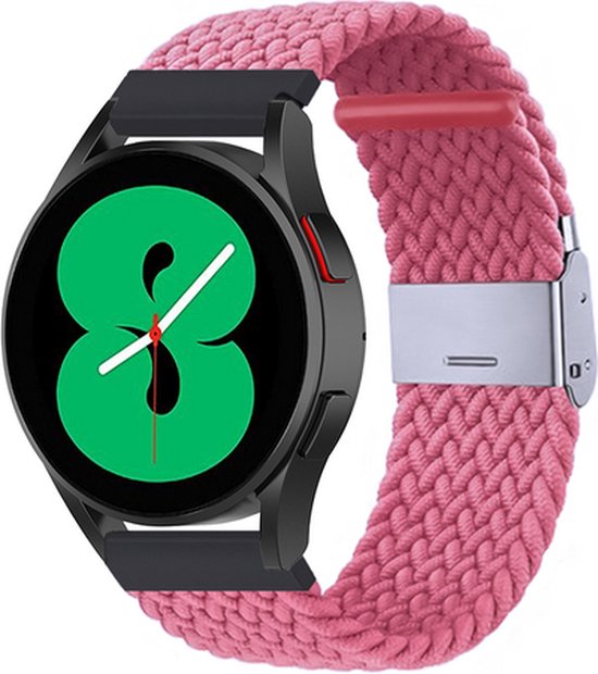 By Qubix Braided nylon bandje - Roze - Xiaomi Mi Watch - Xiaomi Watch S1 - S1 Pro - S1 Active - Watch S2