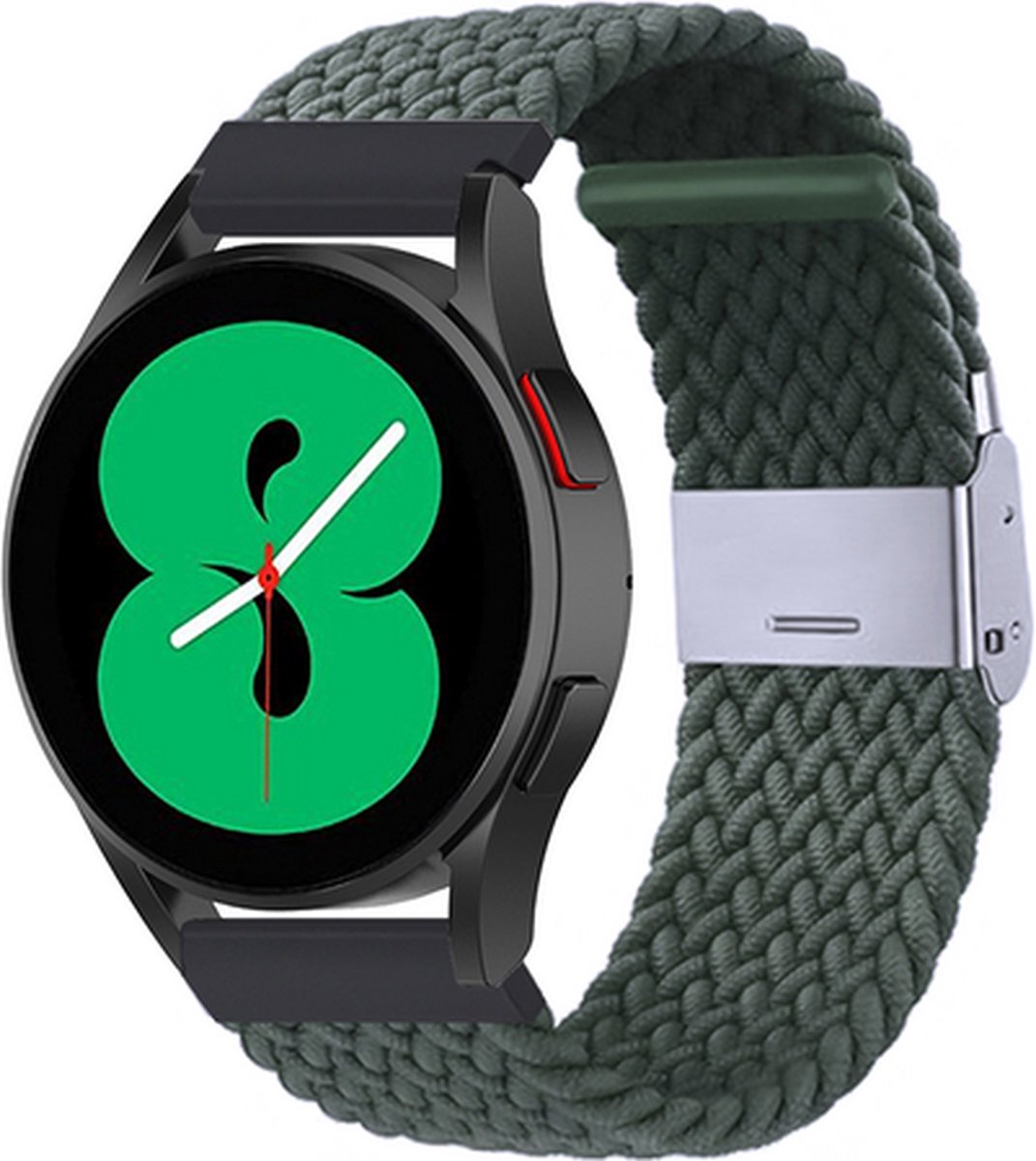 By Qubix - Braided nylon bandje - Donkergroen - Geschikt voor Xiaomi Mi Watch / Geschikt voor Xiaomi Watch 2 / Geschikt voor Xiaomi Watch S1 / S2 / S3 / S4