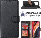 iPhone 15 Plus Book Case - Portemonnee hoesje - PU Lederen bookstyle hoes - iPhone 15 Plus wallet case - Zwart - EPICMOBILE