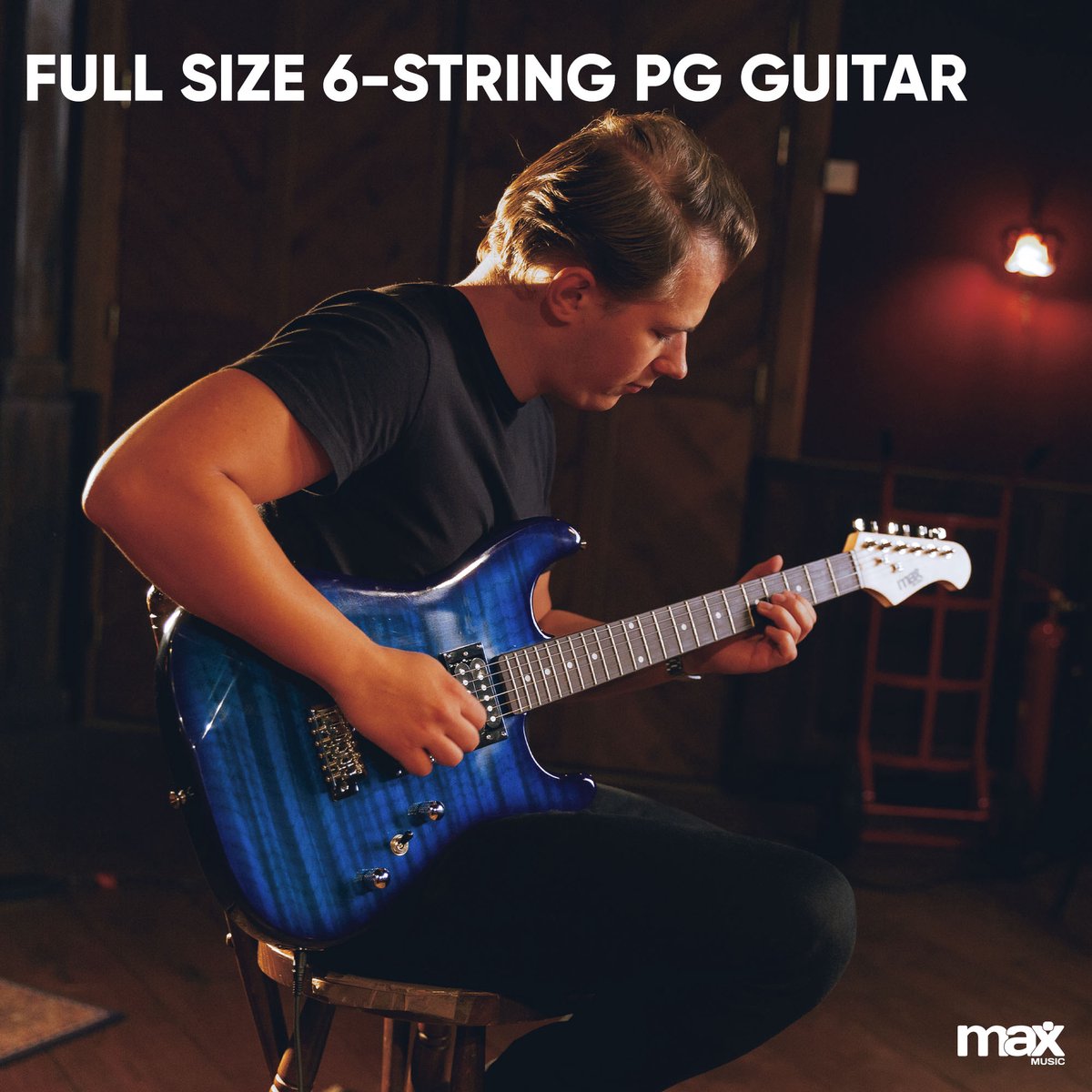 Max GigKit Elektrische gitaar 4/4 - Met 40 Watt versterker en accessoires - Donker blauw thumbnail 2