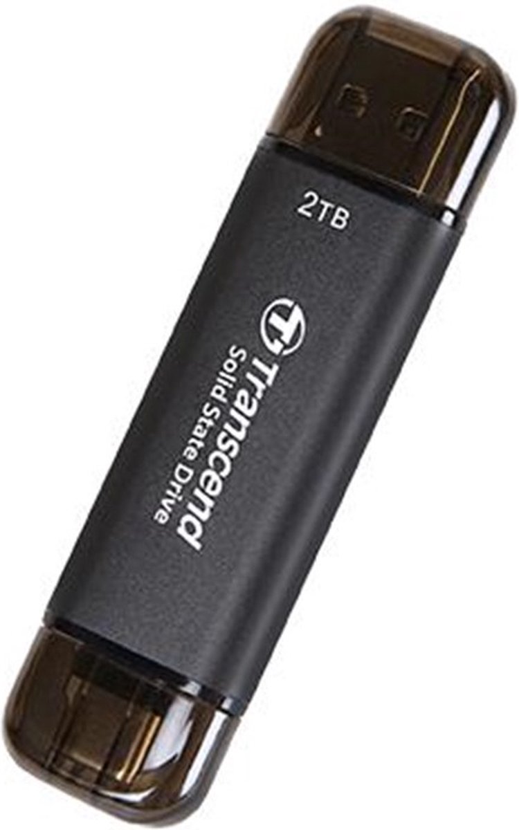 Transcend ESD310C - SSD - 2 TB - extern (draagbaar) - USB 3.2 Gen 2x1 (USB-C aansluiting) - zwart