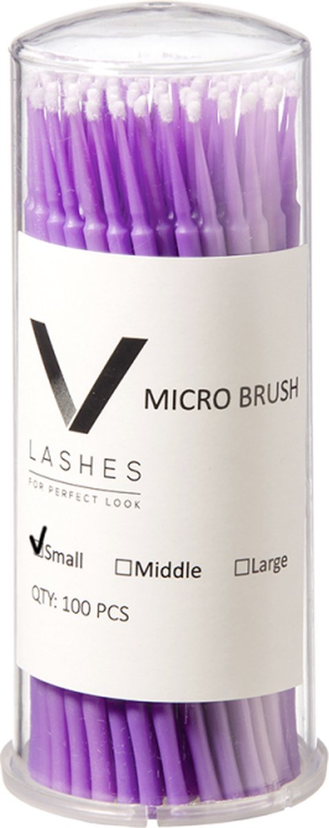 V-Lashes Wegwerp Microbrushes 2 x 100 stuks - Micro Borstel Voor Wimper Extensions Tool