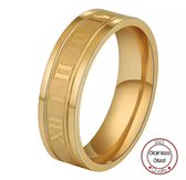 Roman Ring | Goudkleurig | Ringen Mannen | 18mm | Ring Heren | Cadeau voor Man | Mannen Cadeautjes | Vaderdag | Vaderdag Cadeau