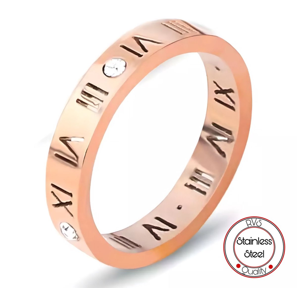 Soraro Ring Zirkonia | Roman | Rose | Ringen Vrouwen | 19mm | Ring Dames | Dames Cadeau | Moederdag | Moederdag cadeau