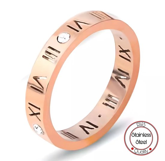 Soraro Ring Zirkonia | Roman | Rose | Ringen Vrouwen | 19mm | Ring Dames | Dames Cadeau | Moederdag | Moederdag cadeau