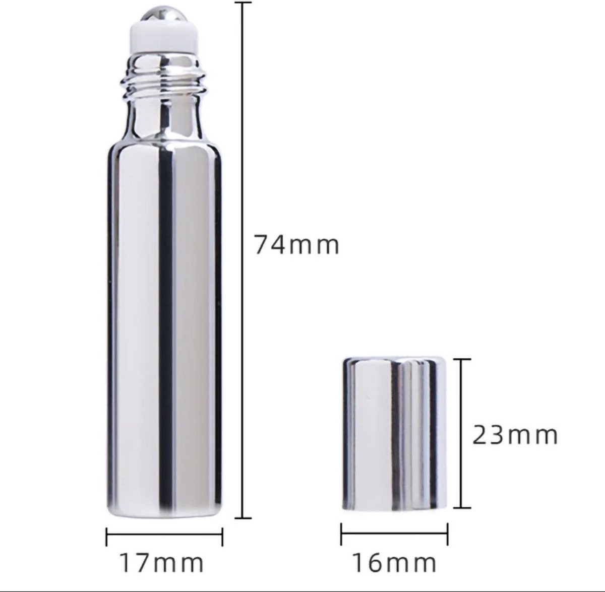 Essentiële olie roller flesjes - Glanzend zwart - 10 ml - 3 stuks - Rollerflesjes - Parfum rol-on fles - Rvs bal. — cadeau in Cadeau-ideeën - foto 2