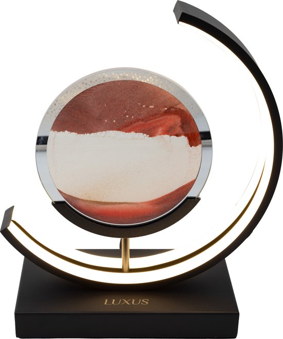Luxus - Lampe de table Quicksand - Rouge - Art du sable en mouvement - Lampe sablier - Art du sable en verre - Lampe de bureau - LED - Dimmable - Industriel et moderne - Veilleuse pour la chambre
