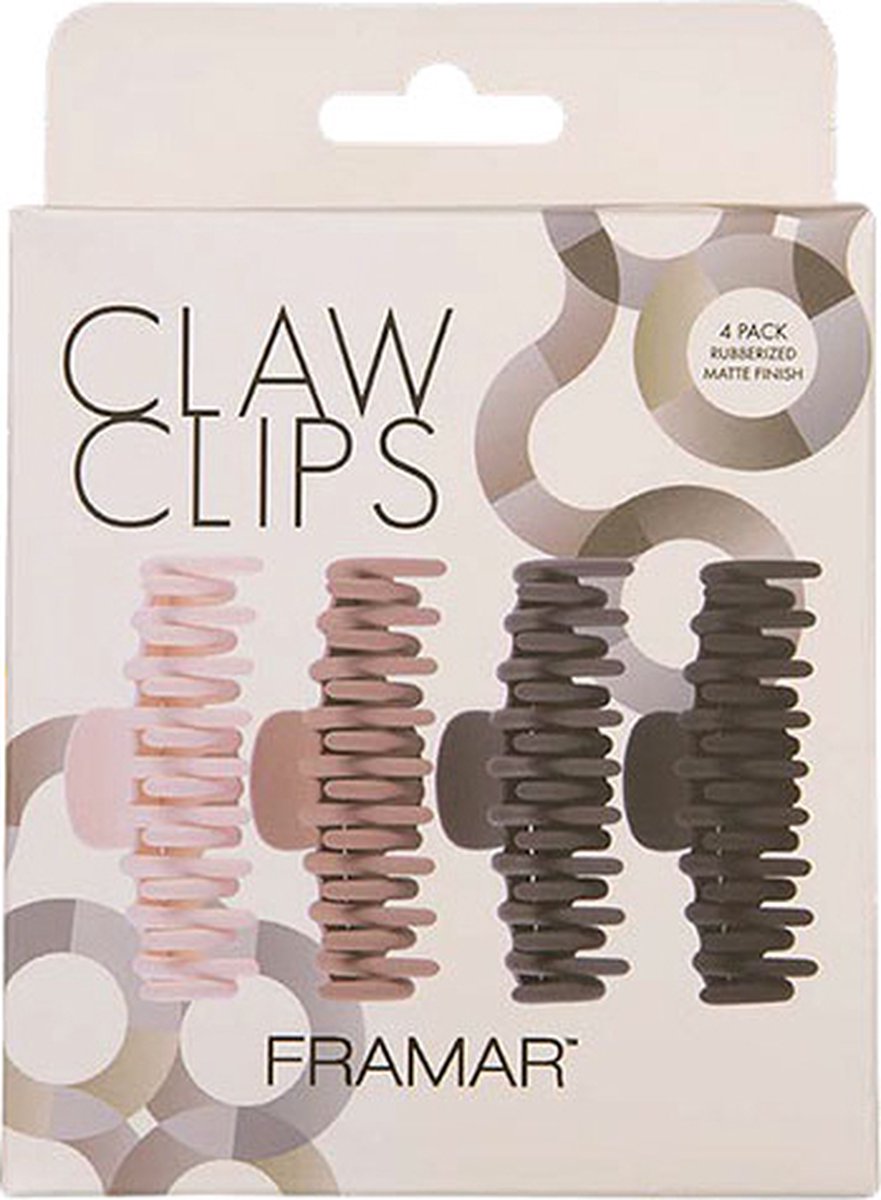 Framar Claw Clips 4 pack Beige