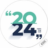 '2024 Happy New Year' Etiketten - Wensetiketten - Cadeau etiketten - Gelukkig nieuwjaar sluitzegels - Happy new year stickers 40 mm 40 st #305