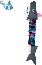 CoolPets Pull me! Sharky– 4.5 x 46 x 11 cm - Verkoelend hondenspeeltje – Hondenspeelgoed met pieper – Drijft op water – Trek speeltje - Bloemen print