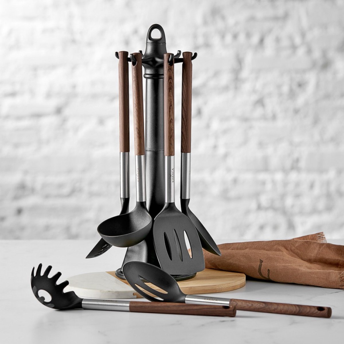 Karaca North Star Keukengerei Set met Houder – 6-Delig – Hittebestendig – Vaatwasserbestendig – Multicolor