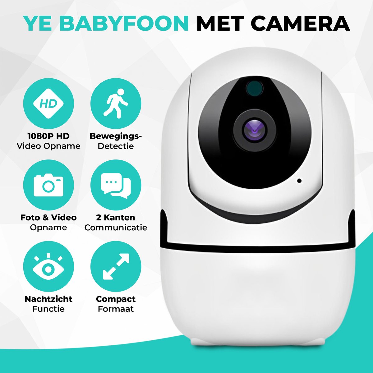 Full HD Wifi Babyfoon met Camera 2.0 - Beveiligingscamera - Babyfoon met  Camera - App... | bol