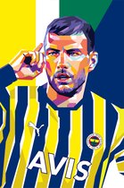 Edin Dzeko Poster | Voetbal Poster | Pop Art Poster | Fenerbahce | Super Lig | 51x71cm | Wanddecoratie | Muurposter | Geschikt om in te lijsten