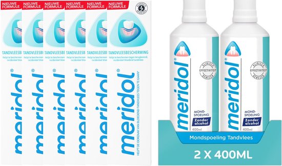 MERIDOL - Voordeelverpakking - 6 x 75 ml Meridol Tandpasta & 2 x 400 ml Meridol Mondspoeling