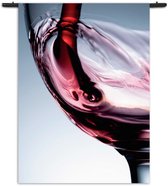 Mezo Wandkleed Glas Rode wijn 01 Rechthoek Verticaal M (125 X 90 CM) - Wandkleden - Met roedes