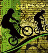 Fotobehang - Bicycle Green 225x250cm - Vliesbehang