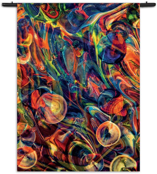 Mezo Wandkleed Colorfull Art Design Rechthoek Verticaal L (165 X 120 CM) - Wandkleden - Met roedes
