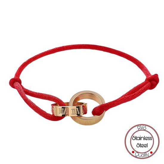 Soraro Roman Tricolor Armband | Rood | 14K Goldplated | Soraro Armbanden | Cadeau voor haar | verjaardag vrouw | Moederdag | Moederdag cadeau