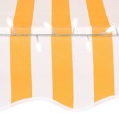 vidaXL - Luifel - handmatig - uitschuifbaar - met - LED - 150 - cm - wit - en - oranje