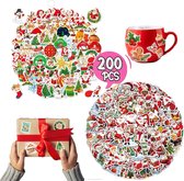 Huntex Vinyl Kerst stickers - Decoratie & Hobby - 200 Stuks - Cadeauverpakking Kerst - Raamstickers - Raamdecoratie