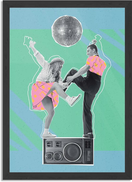 Poster The Dancing Disco Rechthoek Verticaal Met Lijst CM) - Lijst - Wanddecoratie - Posters