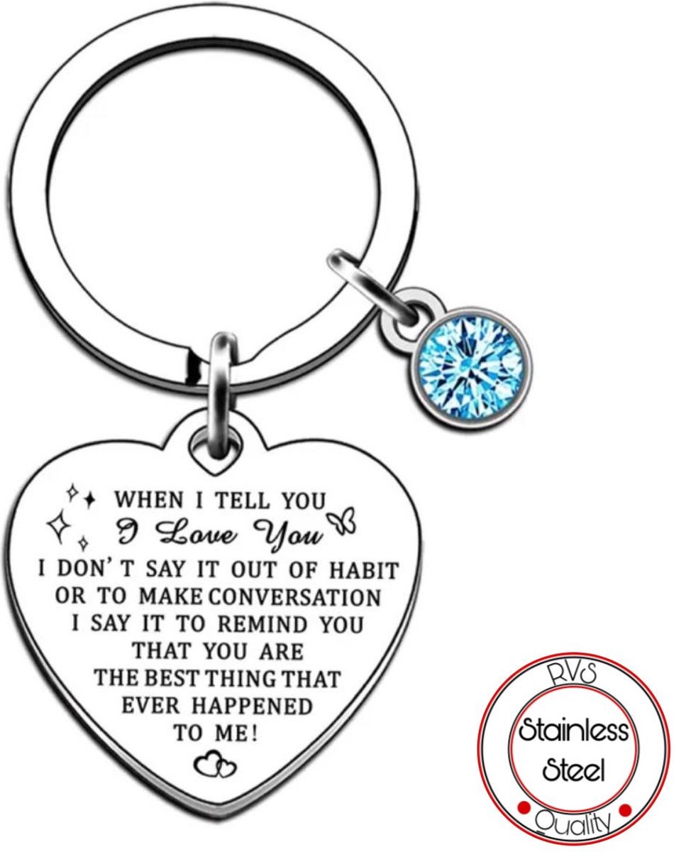 Soraro Sleutelhanger | When I Tell You “I Love You” | Sleutelhanger | Liefde | Geschenk | Cadeau | Kado | Gift | Koppel | Zirkonia