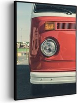 Akoestisch Schilderij Rood Busje Rechthoek Verticaal Basic XXL (107 X 150 CM) - Akoestisch paneel - Akoestische Panelen - Akoestische wanddecoratie - Akoestisch wandpaneel
