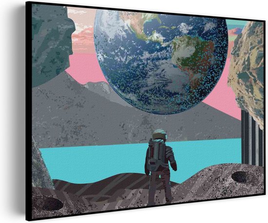 Akoestisch Schilderij Abstracte Aarde Rechthoek Horizontaal Pro XL (120 x 86 CM) - Akoestisch paneel - Akoestische Panelen - Akoestische wanddecoratie - Akoestisch wandpaneel