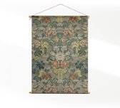Textielposter Vintage Print L (85 X 60 CM) - Wandkleed - Wanddoek - Wanddecoratie