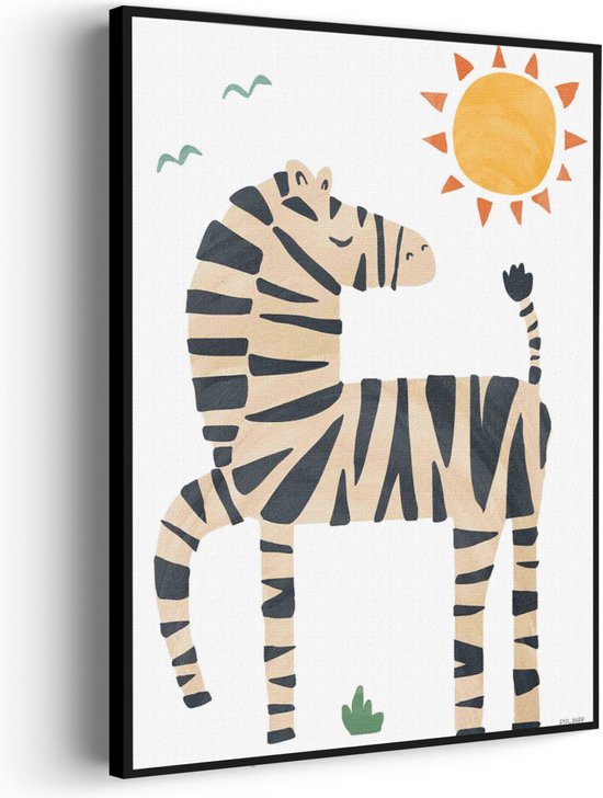 Akoestisch Schilderij Zebrapaardje in het zonnetje Rechthoek Verticaal Pro XL (86 X 120 CM) - Akoestisch paneel - Akoestische Panelen - Akoestische wanddecoratie - Akoestisch wandpaneel