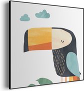 Akoestisch Schilderij Toekan in de wolken Vierkant Basic S (50 X 50 CM) - Akoestisch paneel - Akoestische Panelen - Akoestische wanddecoratie - Akoestisch wandpaneel