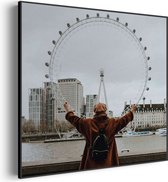 Akoestisch Schilderij London Eye Vierkant Pro S (50 X 50 CM) - Akoestisch paneel - Akoestische Panelen - Akoestische wanddecoratie - Akoestisch wandpaneel
