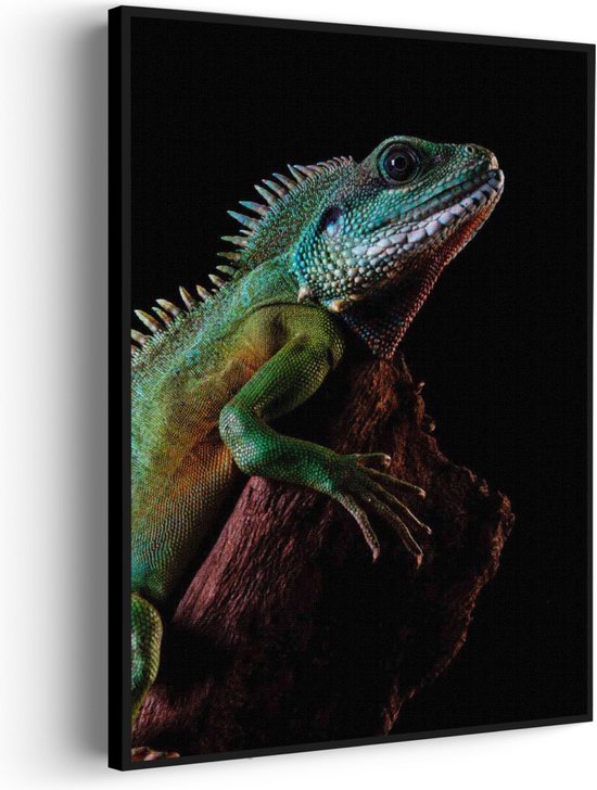 Akoestisch Schilderij De Groene Kameleon Rechthoek Verticaal Pro M (60 X 85 CM) - Akoestisch paneel - Akoestische Panelen - Akoestische wanddecoratie - Akoestisch wandpaneel