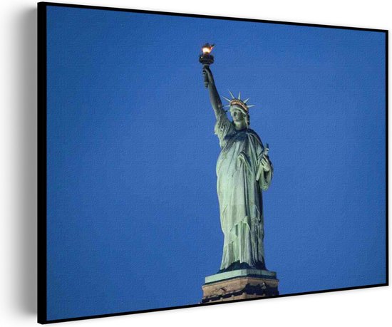 Akoestisch Schilderij Vrijheidsbeeld New York Donker 01 Rechthoek Horizontaal Pro L (100 x 72 CM) - Akoestisch paneel - Akoestische Panelen - Akoestische wanddecoratie - Akoestisch wandpaneel