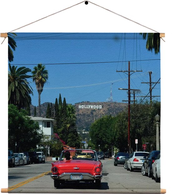 Textielposter Hollywood Vierkant XXXL (120 X 120 CM) - Wandkleed - Wanddoek - Wanddecoratie