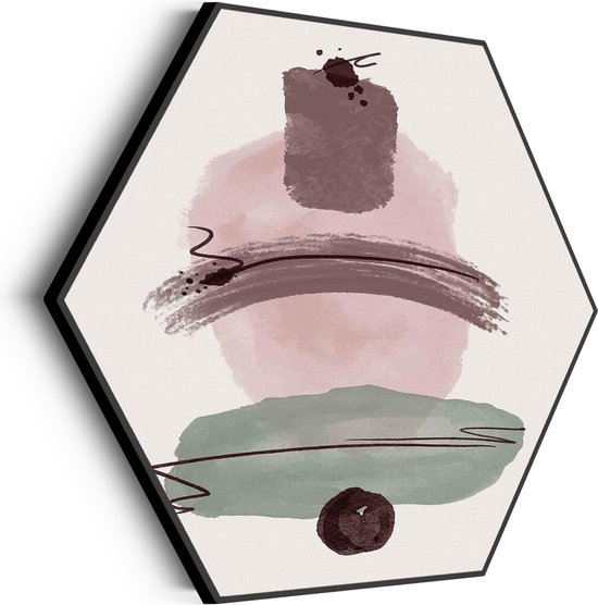 Akoestisch Schilderij Scandinavisch Roze en Groen Tinten Hexagon Basic XL (140 X 121 CM) - Akoestisch paneel - Akoestische Panelen - Akoestische wanddecoratie - Akoestisch wandpaneelKatoen XL (140 X 121 CM)