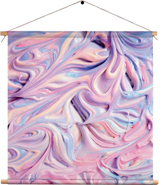 Textielposter Statisfying Art Roze Vierkant M (30 X 30 CM) - Wandkleed - Wanddoek - Wanddecoratie