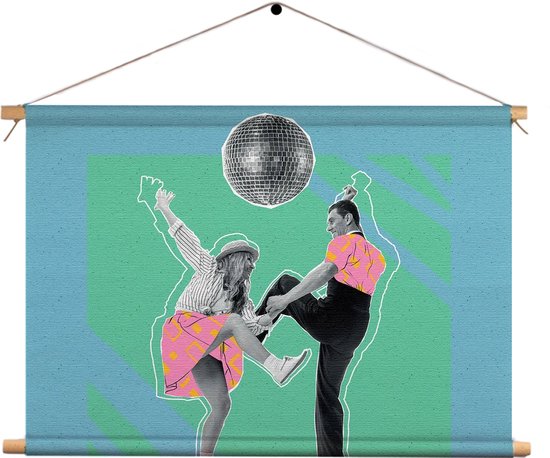 Textielposter The Dancing Disco Rechthoek Horizontaal M (30 X 40 CM) - Wandkleed - Wanddoek - Wanddecoratie