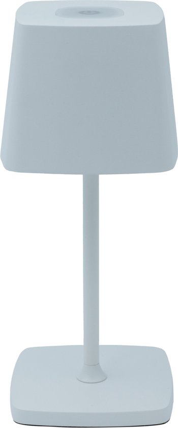Luxus Tafellamp Touch Deluxe - Aimée - Wit - 21cm - Oplaadbaar en Dimbaar - Voor binnen en buiten